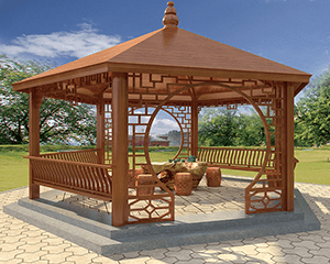 瓦力游戏_园林景观_六角凉亭